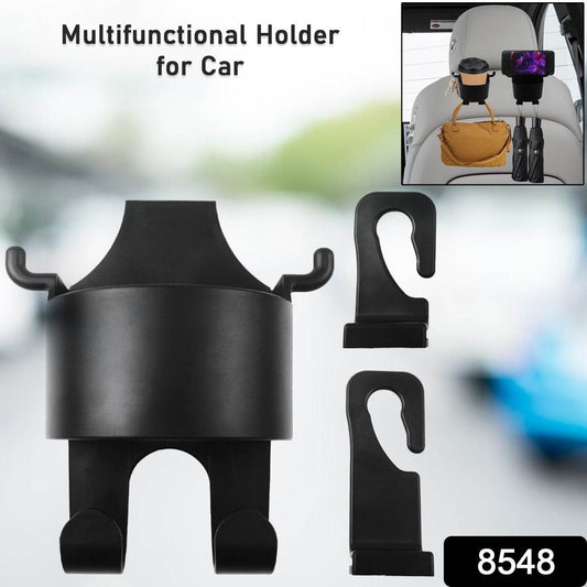Car Headrest Backseat Organizer, 3 in 1 Automotive Cell Phone Drink cupholder Adapter with Headrest Hooks for Kids and Adults, Multifunctional Storage for Car Travel Accessories - infinityexculsivestore.com
