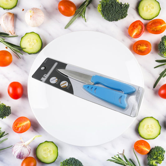 Stainless Steel Fruit Knife, New Sharp and Durable Fruit Knife Small, Comfortable Non - slip Handle, with Protective Cover, Suitable for Most Types of Vegetables and Fruits(1 Pc) - infinityexculsivestore.com