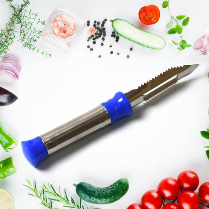 2in1 Multi - Purpose Stainless Steel Peeler With Hanging Ring For Vegetables, Potato Peeler, Carrot, grated, Suitable for Peeling and shredding Fruit and Vegetables Kitchen Accessories, Piller (1 pc)  - infinityexculsivestore.com