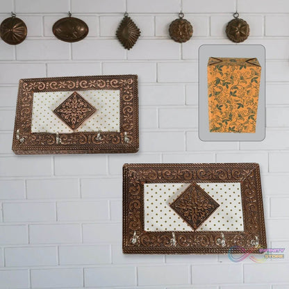 Handicraft Meenakari Wooden keyholder | Wall Hanging Key Holder Style for Your Home Decor & Gift Keys Stand for Entryway, Kitchen, Office, Bedroom Decorative Keys Organizer keyholder (2 Pc Set) - infinityexculsivestore.com