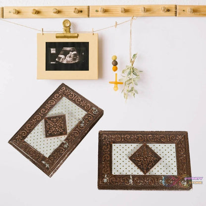 Handicraft Meenakari Wooden keyholder | Wall Hanging Key Holder Style for Your Home Decor & Gift Keys Stand for Entryway, Kitchen, Office, Bedroom Decorative Keys Organizer keyholder (2 Pc Set) - infinityexculsivestore.com