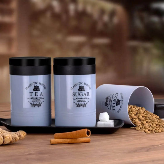 Accurate Seal Tea Sugar Coffee Container - 3 Pcs Plastic Damru Shaped Tea, Coffee, Sugar Canisters Jar, New Airtight Food Seal Containers for Salt, Dry Fruit, Grocery Multicolor (3 Pcs Set) - infinityexculsivestore.com