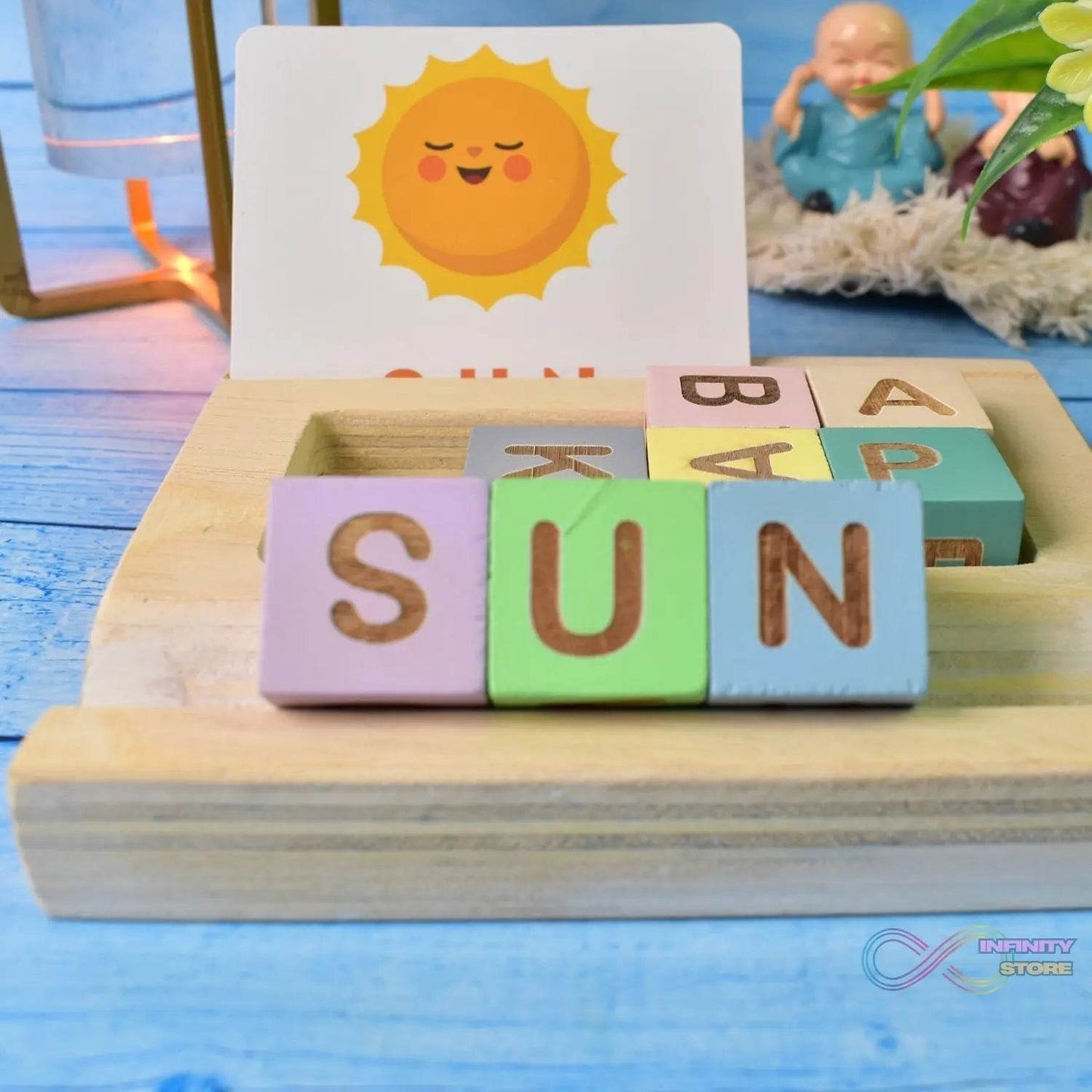 Alphabet Puzzle Spelling & Reading Words (26 Flash Cards & 8 WoodenBlock) - infinityexculsivestore.com