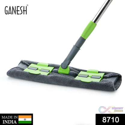 Wet and dry microfiber mop with rotating head and telescopic handle, multi-color.