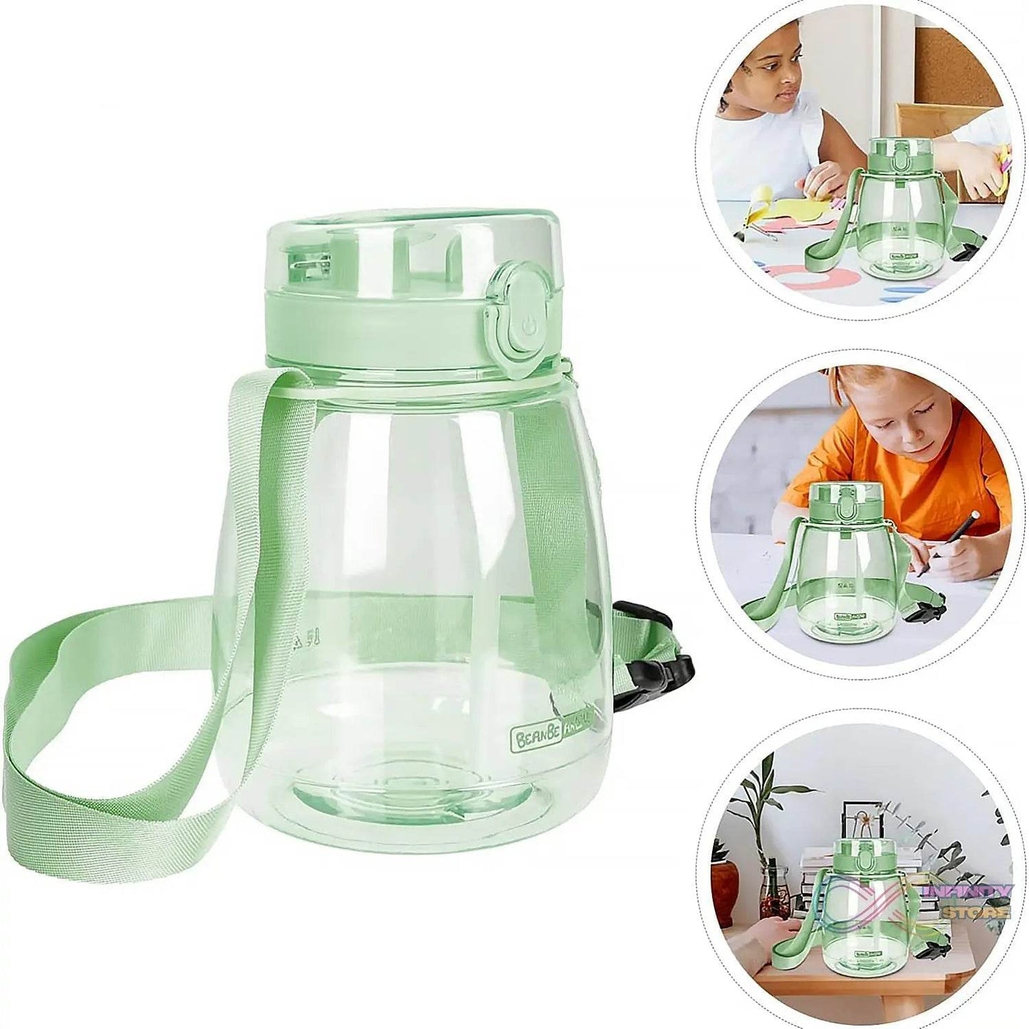 Insulated Water Bottle Portable Water Bottle With Strap, Sticker and Straw Cute Outdoor Sports Bottle For Water Travel Drinkware Jug Travel Water Bottle large Capacity Water Jug, Gym / Kid / Outdoor Sport / Campus, Fashionable (1300 ML Approx) - infinityexculsivestore.com