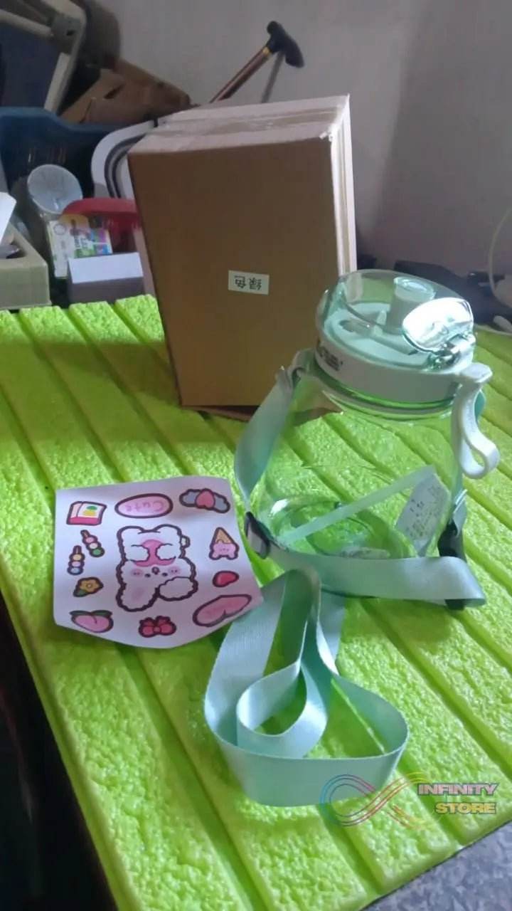 Insulated Water Bottle Portable Water Bottle With Strap, Sticker and Straw Cute Outdoor Sports Bottle For Water Travel Drinkware Jug Travel Water Bottle large Capacity Water Jug, Gym / Kid / Outdoor Sport / Campus, Fashionable (1300 ML Approx) - infinityexculsivestore.com