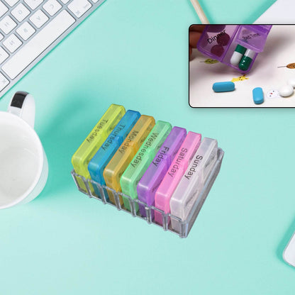 7 Days 4 Times Transparent Medicine Box 28 Grid Portable Large Capacity Travel, Medication Organizer Dispenser Boxes Large Compartments Moisture-Proof Pill Case Medication Reminder Travel - infinityexculsivestore.com