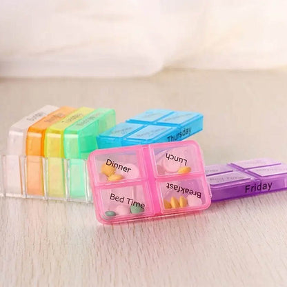 7 Days 4 Times Transparent Medicine Box 28 Grid Portable Large Capacity Travel, Medication Organizer Dispenser Boxes Large Compartments Moisture-Proof Pill Case Medication Reminder Travel - infinityexculsivestore.com