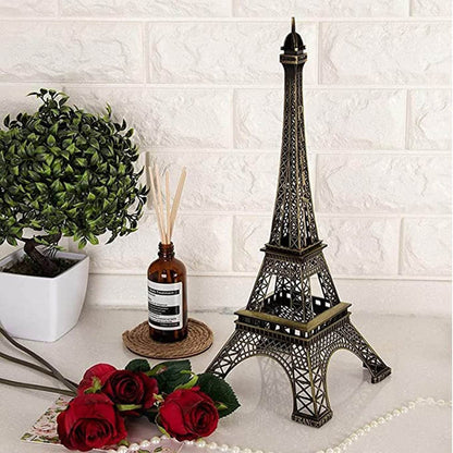 Antique Finish 3D Metal Paris Eiffel Tower Metal Craft Famous Landmark Building Metal Statue, Cabinet, Office, Gifts Decorative Showpiece. - infinityexculsivestore.com