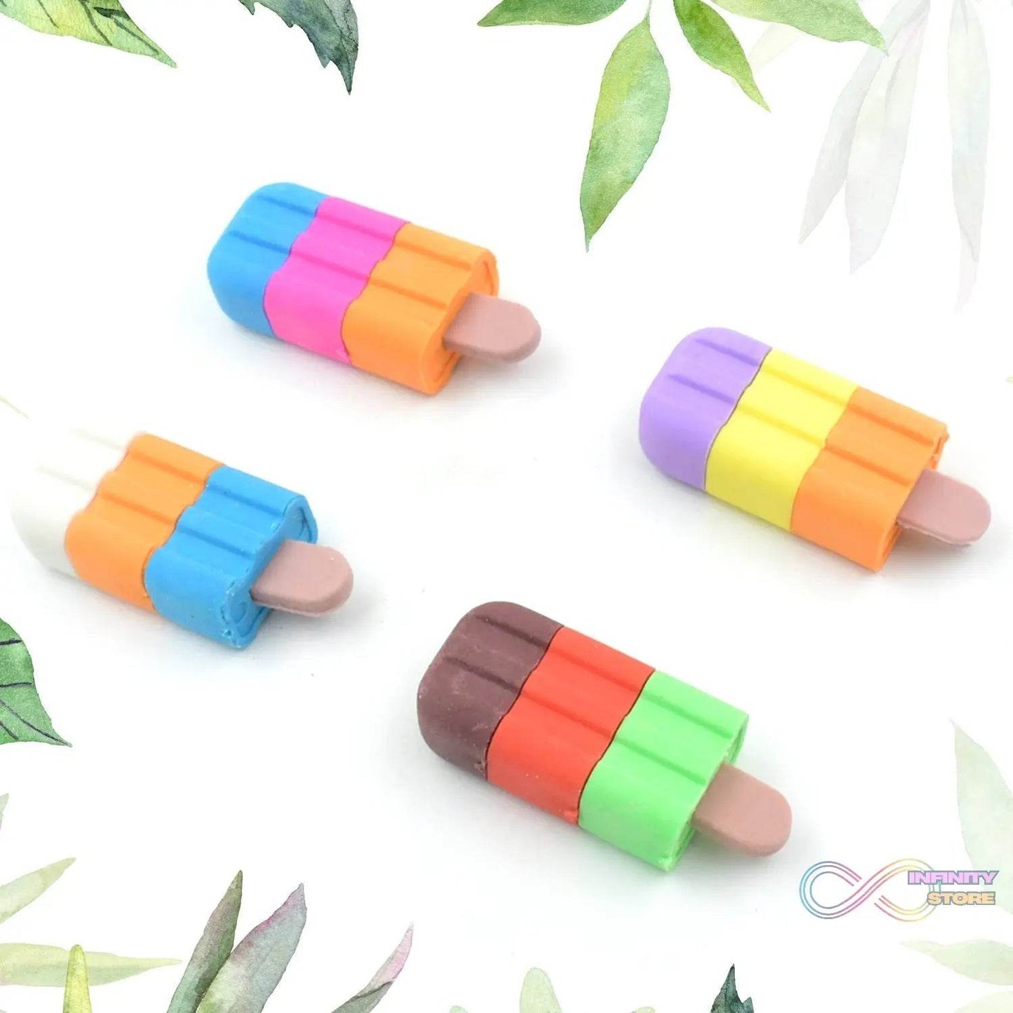 Ice cream Shape Eraser for Girls & Boys 3D Eraser for School B'Day Return Gift Ice Cream Theme Shape Erasers Pencils Set for Kids Educational Stationary kit, School Supplies (1 Set 4 Pc) - infinityexculsivestore.com