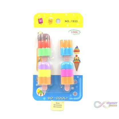 Ice cream Shape Eraser for Girls & Boys 3D Eraser for School B'Day Return Gift Ice Cream Theme Shape Erasers Pencils Set for Kids Educational Stationary kit, School Supplies (1 Set 4 Pc) - infinityexculsivestore.com