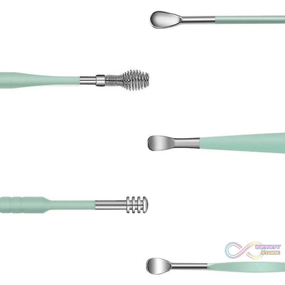 6-in-1 Ear Wax Cleaner- Resuable Ear Cleaning Tools Leather Pouch - Ear Pick Wax Remover Tool Kit with Ear Curette Cleaner and Spring Ear Buds Cleaner Fit in Pocket Great for Traveling - infinityexculsivestore.com