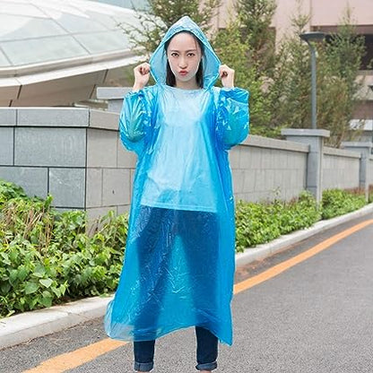 Portable Adult Rain Coat, Raincoat Waterproof Button Cardigan Portable Raincoat Adult Outdoor Traveling Plastic Material Raincoat/Rain wear/Rain Suit for Outdoor Accessory (1pc) - infinityexculsivestore.com