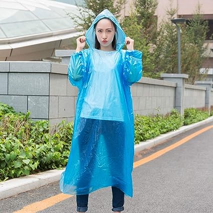 Portable Adult Rain Coat, Raincoat Waterproof Button Cardigan Portable Raincoat Adult Outdoor Traveling Plastic Material Raincoat/Rain wear/Rain Suit for Outdoor Accessory (1pc) - infinityexculsivestore.com