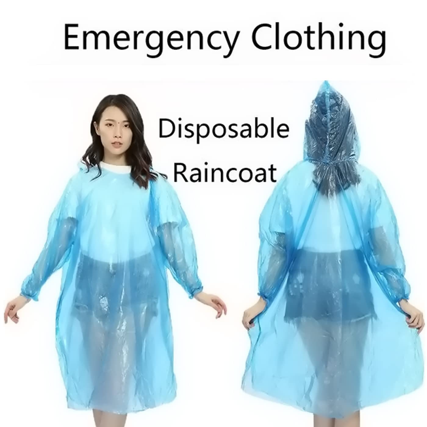 Portable Adult Rain Coat, Raincoat Waterproof Button Cardigan Portable Raincoat Adult Outdoor Traveling Plastic Material Raincoat/Rain wear/Rain Suit for Outdoor Accessory (1pc) - infinityexculsivestore.com
