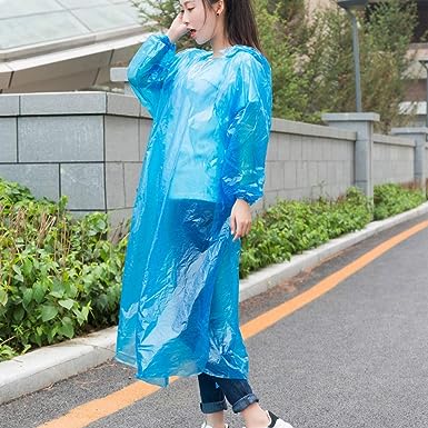 Portable Adult Rain Coat, Raincoat Waterproof Button Cardigan Portable Raincoat Adult Outdoor Traveling Plastic Material Raincoat/Rain wear/Rain Suit for Outdoor Accessory (1pc) - infinityexculsivestore.com