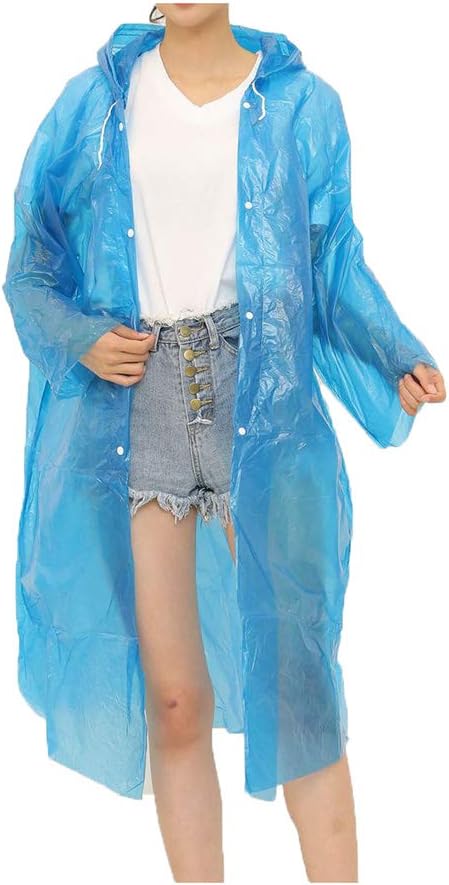 Portable Adult Rain Coat, Raincoat Waterproof Button Cardigan Portable Raincoat Adult Outdoor Traveling Plastic Material Raincoat/Rain wear/Rain Suit for Outdoor Accessory (1pc) - infinityexculsivestore.com