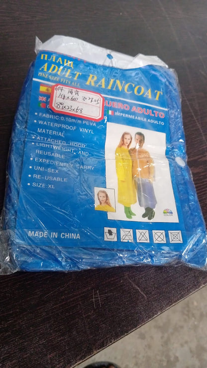Portable Adult Rain Coat, Raincoat Waterproof Button Cardigan Portable Raincoat Adult Outdoor Traveling Plastic Material Raincoat/Rain wear/Rain Suit for Outdoor Accessory (1pc) - infinityexculsivestore.com