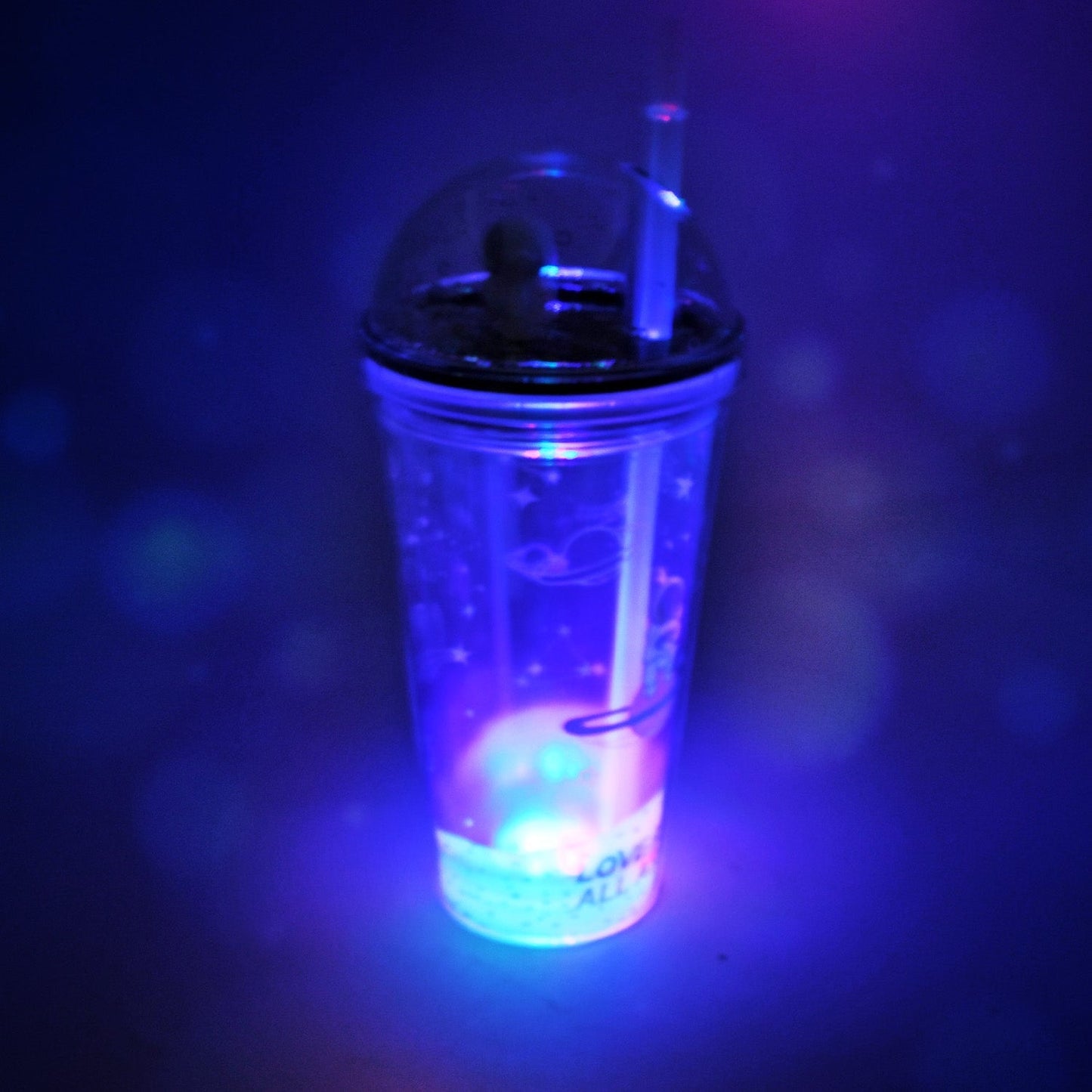 LED Glow Light, Design Printed Insulated Double Wall Plastic Tumbler Cups With Straws 13oz Theming Astronaut in Space Travel Tumbler Freezer Mug Drinking Cups for Boys and Girls School/Tuition/Gym/ Picnic (Pack Of 1) - infinityexculsivestore.com
