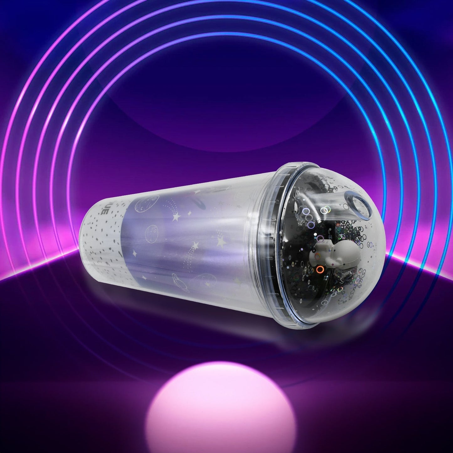 LED Glow Light, Design Printed Insulated Double Wall Plastic Tumbler Cups With Straws 13oz Theming Astronaut in Space Travel Tumbler Freezer Mug Drinking Cups for Boys and Girls School/Tuition/Gym/ Picnic (Pack Of 1) - infinityexculsivestore.com