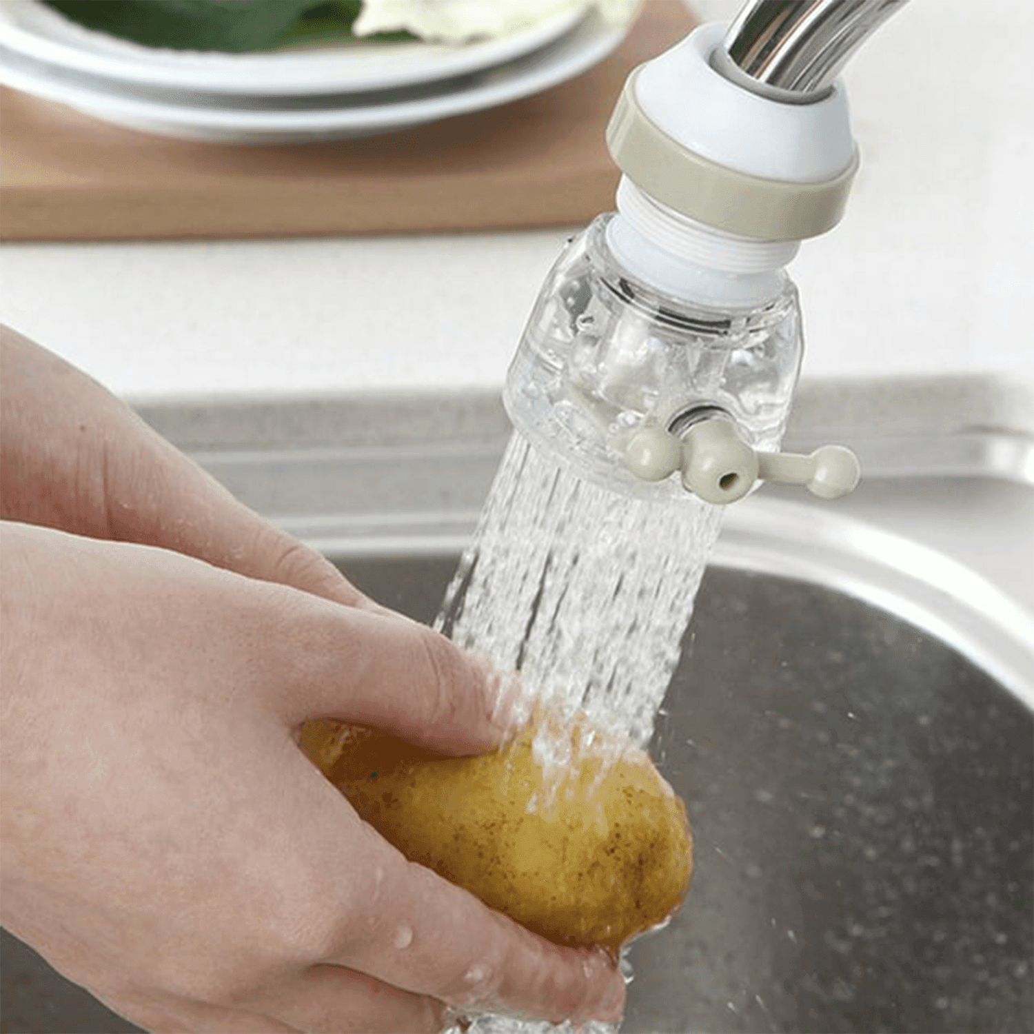 Adjustable Water Faucet Can Rotate 360 Degree Shower Head Anti spattering Water-saving Tap Nozzle Extended Filter Water Saving, Kitchen Bathroom Faucet Water-Saving Devices (1 Pc) - infinityexculsivestore.com