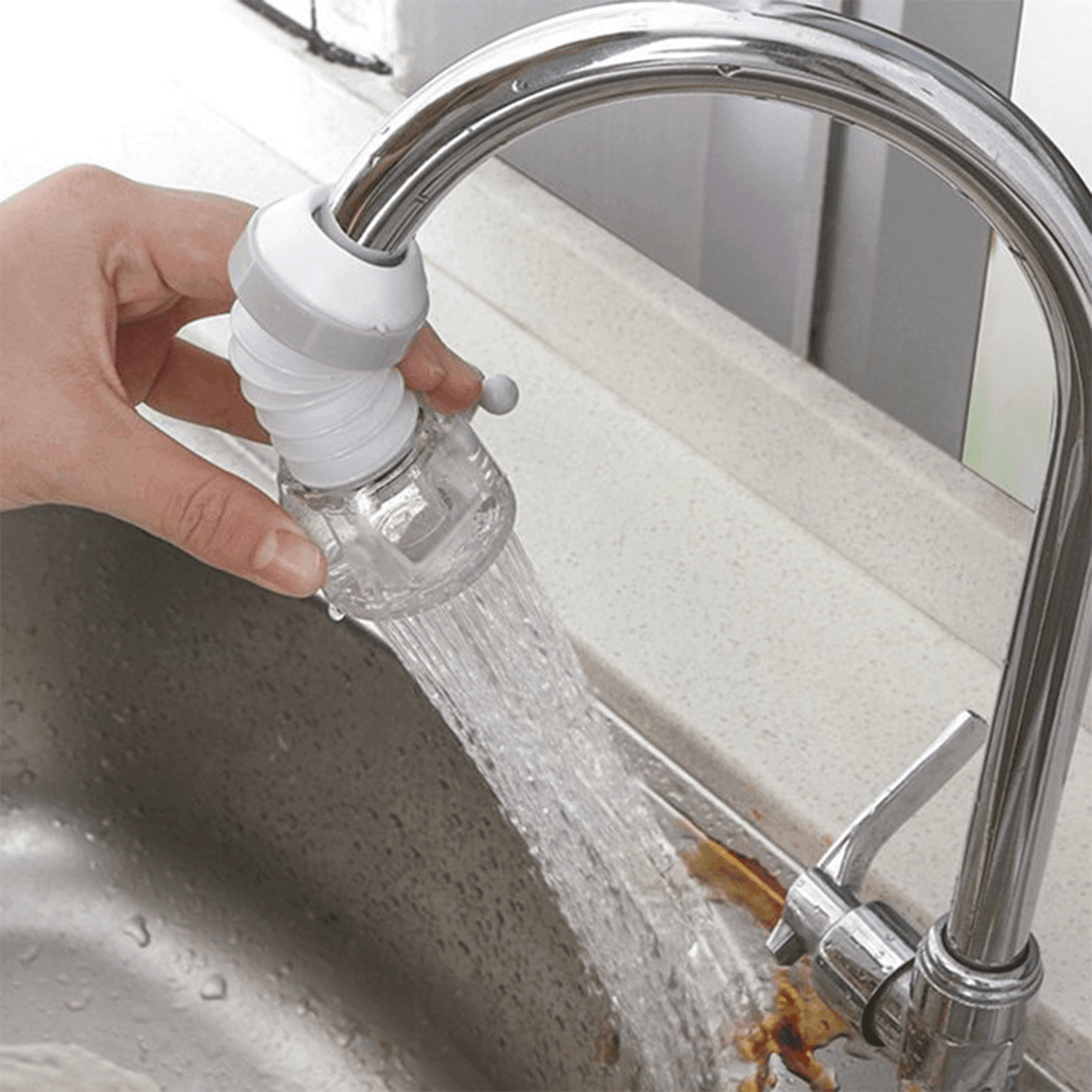 Adjustable Water Faucet Can Rotate 360 Degree Shower Head Anti spattering Water-saving Tap Nozzle Extended Filter Water Saving, Kitchen Bathroom Faucet Water-Saving Devices (1 Pc) - infinityexculsivestore.com
