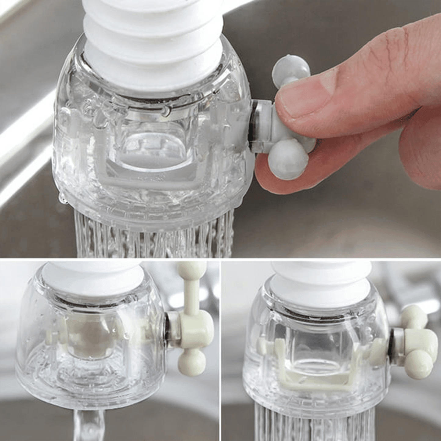 Adjustable Water Faucet Can Rotate 360 Degree Shower Head Anti spattering Water-saving Tap Nozzle Extended Filter Water Saving, Kitchen Bathroom Faucet Water-Saving Devices (1 Pc) - infinityexculsivestore.com
