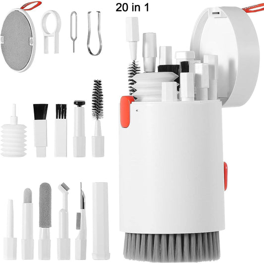 Keyboard Cleaner Kit, 20-in-1 Laptop Phone Screen Cleaning Kit, Keyboard Cleaning Kit with Electronic Cleaning Brush Spray for AirPods Pro, iPhone Pro, Camera, Computer Cleaning  - infinityexculsivestore.com