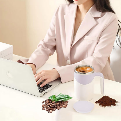 Stirring Coffee Mug | Magnetic Stirring Coffee Cup | Stainless Steel Mug for Milk | Travel Mixing Cup | Self Stirring Coffee Mug, Suitable for Coffee / Milk / Hot Chocolat | Battery Operated ( Battery Not Included) - infinityexculsivestore.com