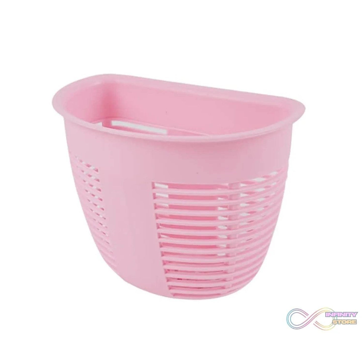 Hanging Plastic Storage Basket, Adhesive Wall Mounted Organizer Box Make Up Holder Shelf Bathroom Wall Basket Punch Free Drain Basket for Kitchen Bathroom, Wall Type Storage Basket (1 Pc) - infinityexculsivestore.com