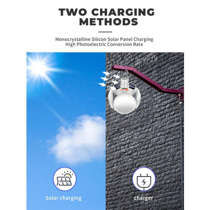 Solar Multi - Functional Emergency LED Light Bulb with USB Charging, LED camping lamp, camping lamp, USB rechargeable, 5 brightness light modes, foldable camping light, SOS IP65 waterproof camping light, blackout emergency equipment, camping gadgets - infinityexculsivestore.com