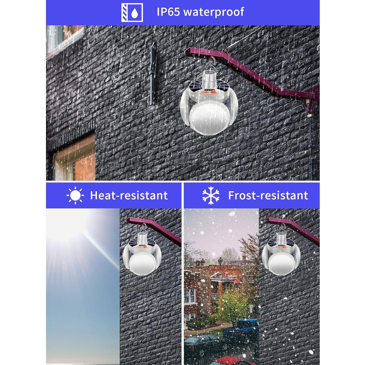 Solar Multi - Functional Emergency LED Light Bulb with USB Charging, LED camping lamp, camping lamp, USB rechargeable, 5 brightness light modes, foldable camping light, SOS IP65 waterproof camping light, blackout emergency equipment, camping gadgets - infinityexculsivestore.com