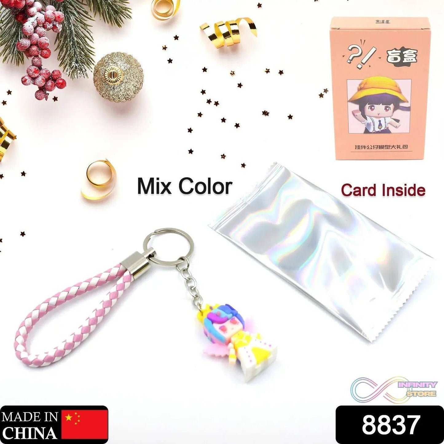 Cute Keychain With Card Gift - Keychain Accessories Key Chain Backpack Charms Car Keys Keychain for Kids Girls, Unicorn Toy and Charm Key- Chain for Bag / Door Key- Ring / car Key- Ring / Party Favor (Mix Color & Design 1 Pc ) - infinityexculsivestore.com
