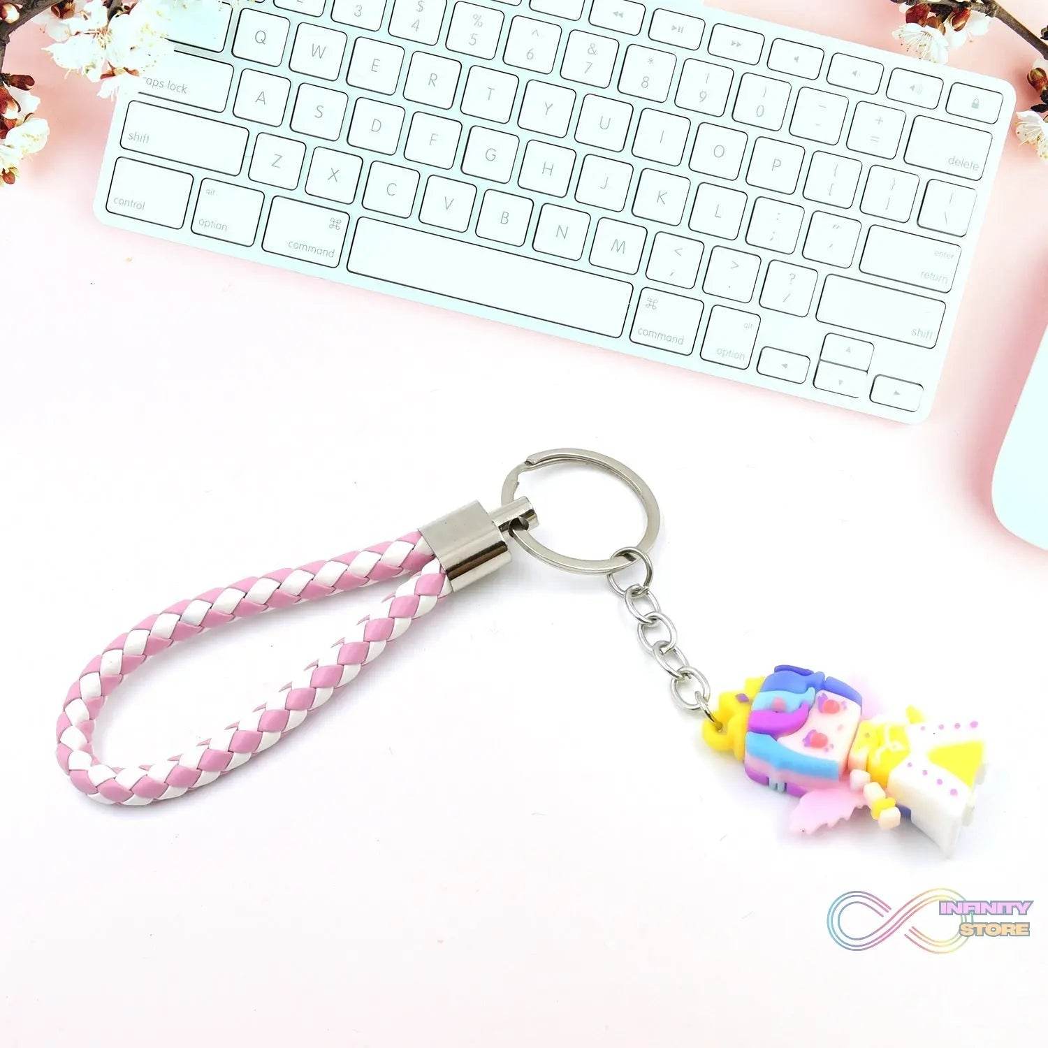 Cute Keychain With Card Gift - Keychain Accessories Key Chain Backpack Charms Car Keys Keychain for Kids Girls, Unicorn Toy and Charm Key- Chain for Bag / Door Key- Ring / car Key- Ring / Party Favor (Mix Color & Design 1 Pc ) - infinityexculsivestore.com