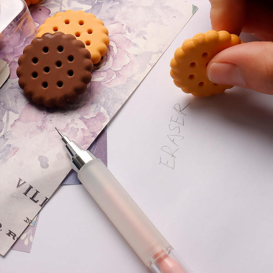 Pack of 6 Erasers Erasers Stationery School Rubber Schools Sketches Office Sign Kid Party Favour Gift Toy Gift Creative Christmas Birthday Gift in Shape Biscuits (6 Pcs Set) - infinityexculsivestore.com