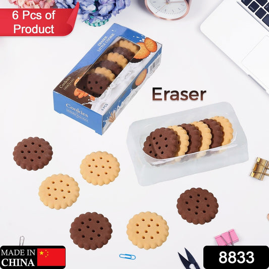Pack of 6 Erasers Erasers Stationery School Rubber Schools Sketches Office Sign Kid Party Favour Gift Toy Gift Creative Christmas Birthday Gift in Shape Biscuits (6 Pcs Set) - infinityexculsivestore.com