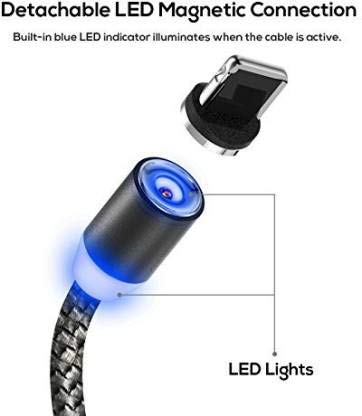 Magnetic Charging Cable 3 in 1 Metal Magnetic Micro USB Type C Lighting Cable with LED, Multiple Charging Adapters for All Android and all Smartphones (Compatible with All Android and iPhone Smartphones, Tablet, PC, Mobile - infinityexculsivestore.com