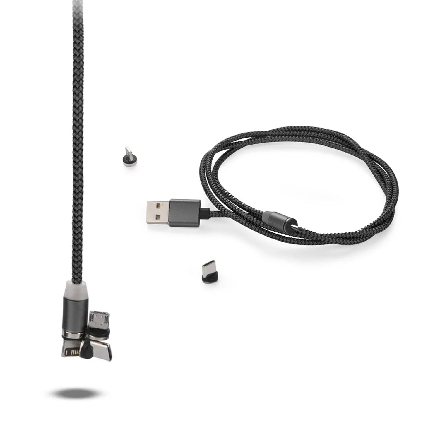 Magnetic Charging Cable 3 in 1 Metal Magnetic Micro USB Type C Lighting Cable with LED, Multiple Charging Adapters for All Android and all Smartphones (Compatible with All Android and iPhone Smartphones, Tablet, PC, Mobile - infinityexculsivestore.com