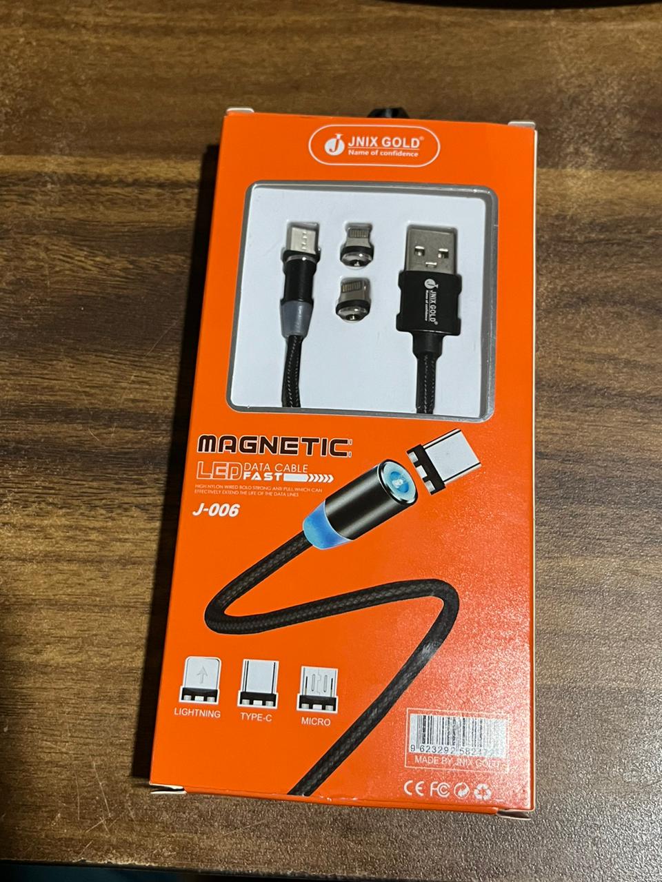 Magnetic Charging Cable 3 in 1 Metal Magnetic Micro USB Type C Lighting Cable with LED, Multiple Charging Adapters for All Android and all Smartphones (Compatible with All Android and iPhone Smartphones, Tablet, PC, Mobile - infinityexculsivestore.com