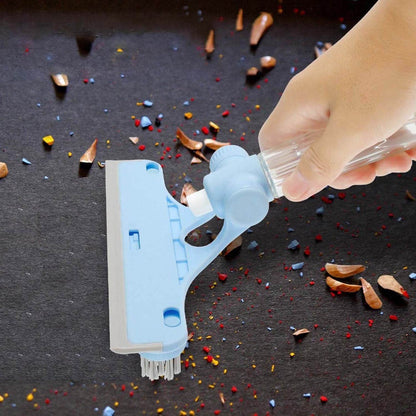 4 in 1 Multifunctional Glass Scraper, Window Glass Wiper with Watering Can, Silicon Cleaning Squeegee with Two Brush Heads, Practical Squeegee for Shower Doors, Windows, Tiles and Car Glass - infinityexculsivestore.com