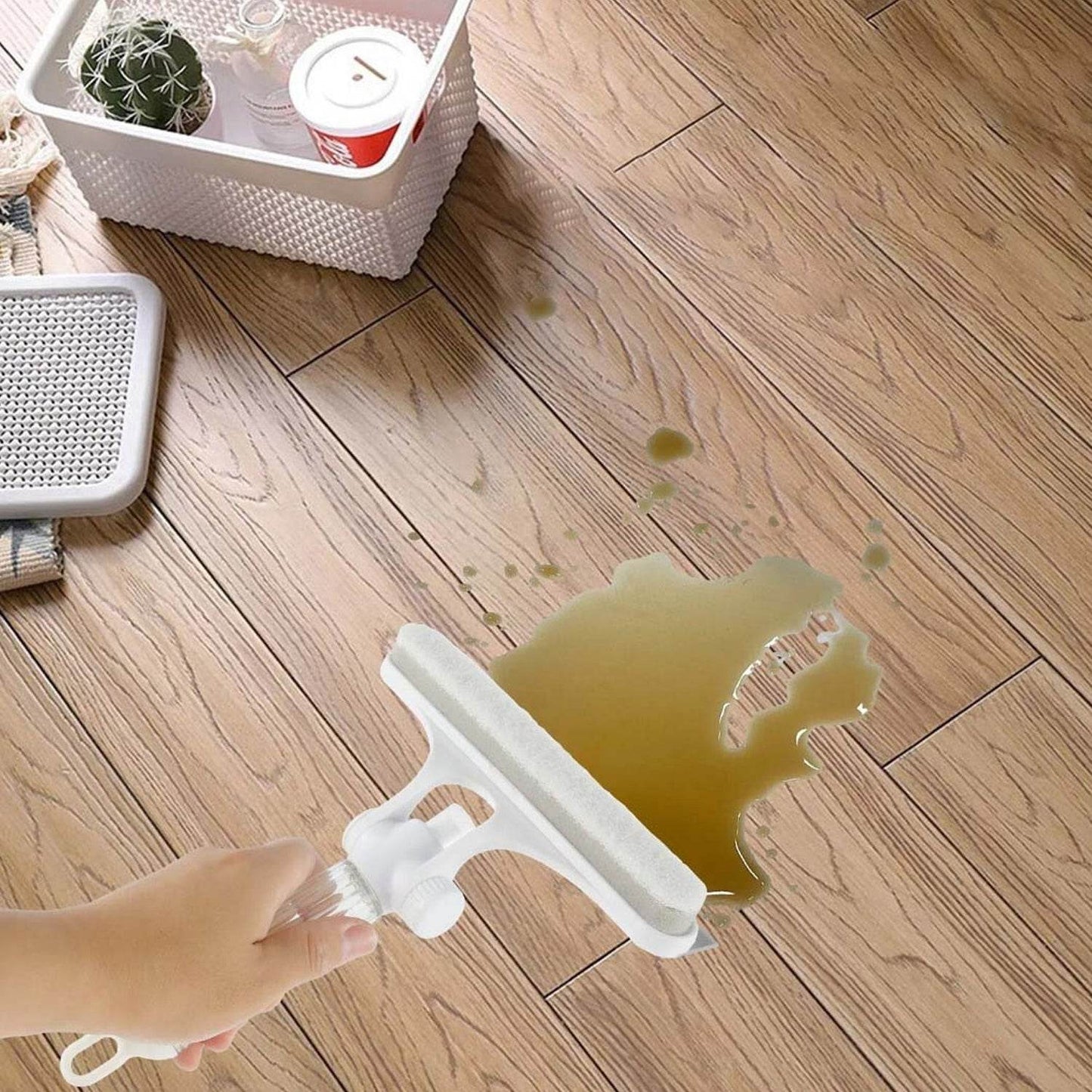 4 in 1 Multifunctional Glass Scraper, Window Glass Wiper with Watering Can, Silicon Cleaning Squeegee with Two Brush Heads, Practical Squeegee for Shower Doors, Windows, Tiles and Car Glass - infinityexculsivestore.com