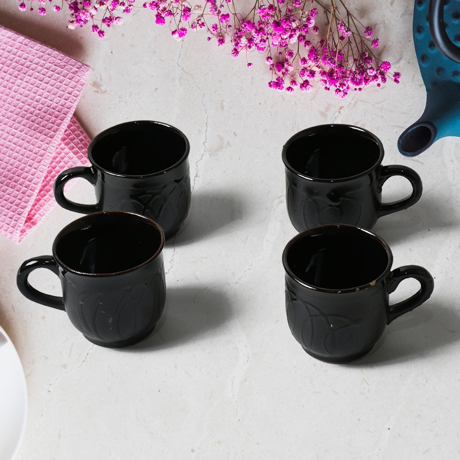 Pine Party Ceramic Tea / cups / Mug Set With Pineapple Shape Serving Bowl Milk Cup, Coffee Cup, Tea Cup, Breakfast Cup, Drinking Mug or Outdoor for Household, Gift for Birthday, Wedding Party (5 Pcs set) - infinityexculsivestore.com