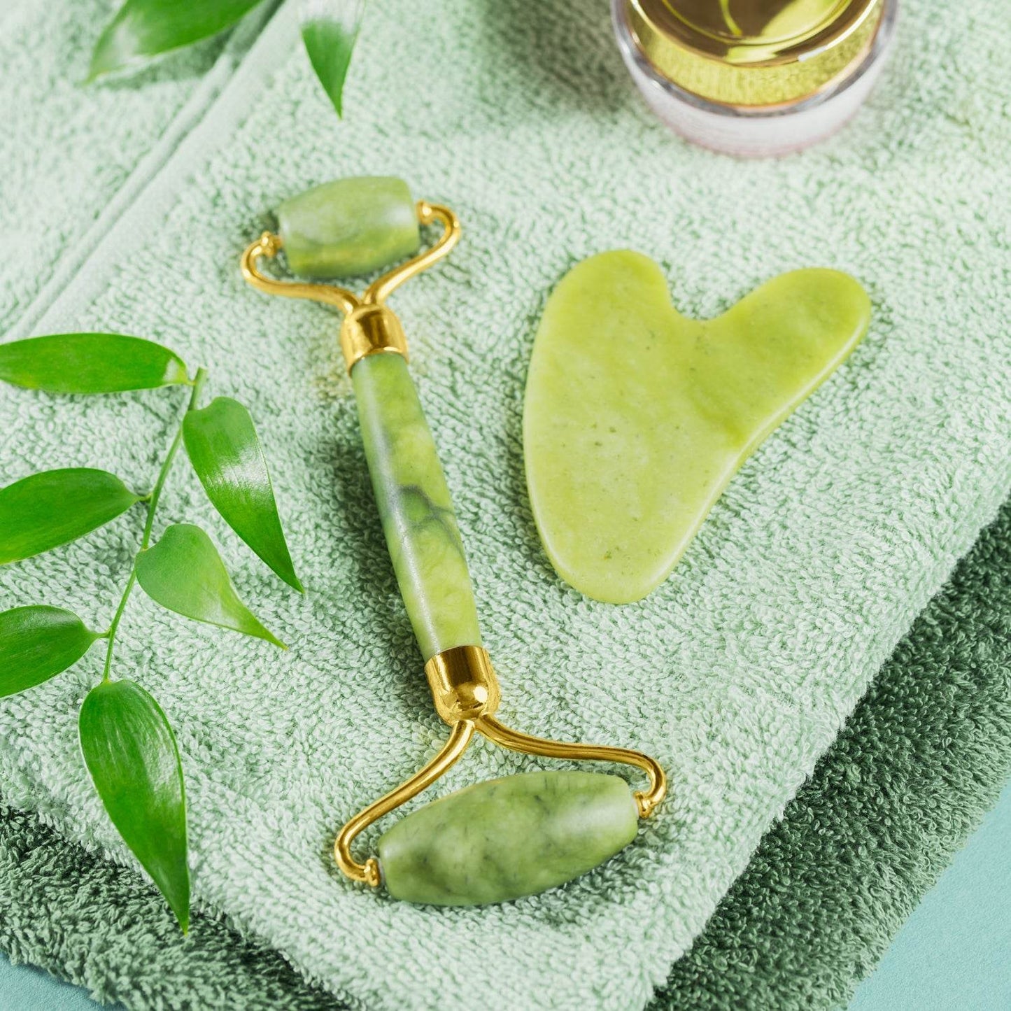 Gua Sha Stone and Anti Aging Jade Roller Massager for Face Massage Natural Face Skincare Massager & Face Roller Massager for Women | Face Shaper Jade Roller and Gua Sha Set for Glowing Skin - infinityexculsivestore.com