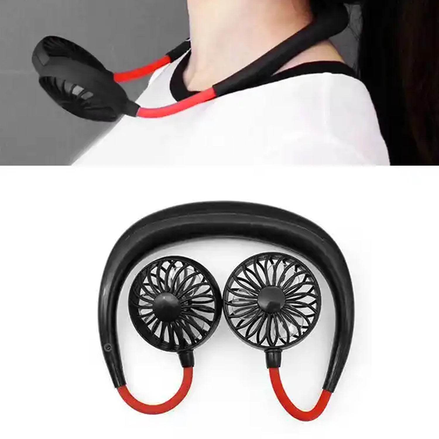 Hand Free Personal Fan - Portable USB Battery Rechargeable Mini Fan - Headphone Design Wearable Neckband Fan Necklance Fan Cooler Fan for Home, Sport, Camping, Beach, Travel, Office - infinityexculsivestore.com