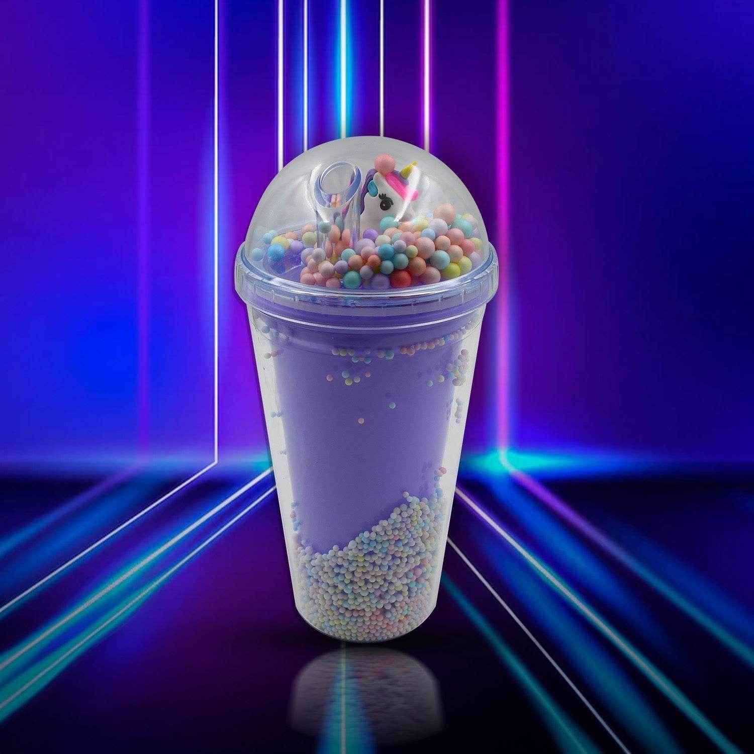 Design Printed Sipper Bottle With Toy, LED Glow Light, Double Wall Sipper Glass Water Bottle , Sipper Bottle With Straw For Girls And Kids for Boys and Girls School/Tuition/Gym (Pack of 1) - infinityexculsivestore.com