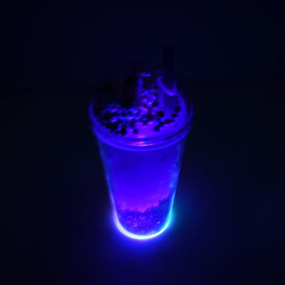 Design Printed Sipper Bottle With Toy, LED Glow Light, Double Wall Sipper Glass Water Bottle , Sipper Bottle With Straw For Girls And Kids for Boys and Girls School/Tuition/Gym (Pack of 1) - infinityexculsivestore.com