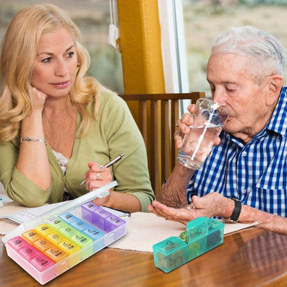 Pill Box 7 Day Weekly Medicine Organizer Daily Planner Portable Travel Container Holder for Vitamin and Supplement Moisture - Proof Compartments Case for Pocket Purse Easy to Use BPA Free (21 Grid) - infinityexculsivestore.com