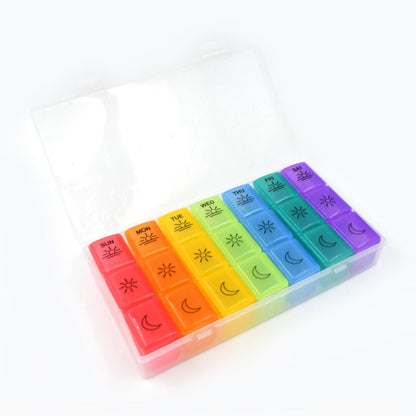 Pill Box 7 Day Weekly Medicine Organizer Daily Planner Portable Travel Container Holder for Vitamin and Supplement Moisture - Proof Compartments Case for Pocket Purse Easy to Use BPA Free (21 Grid) - infinityexculsivestore.com