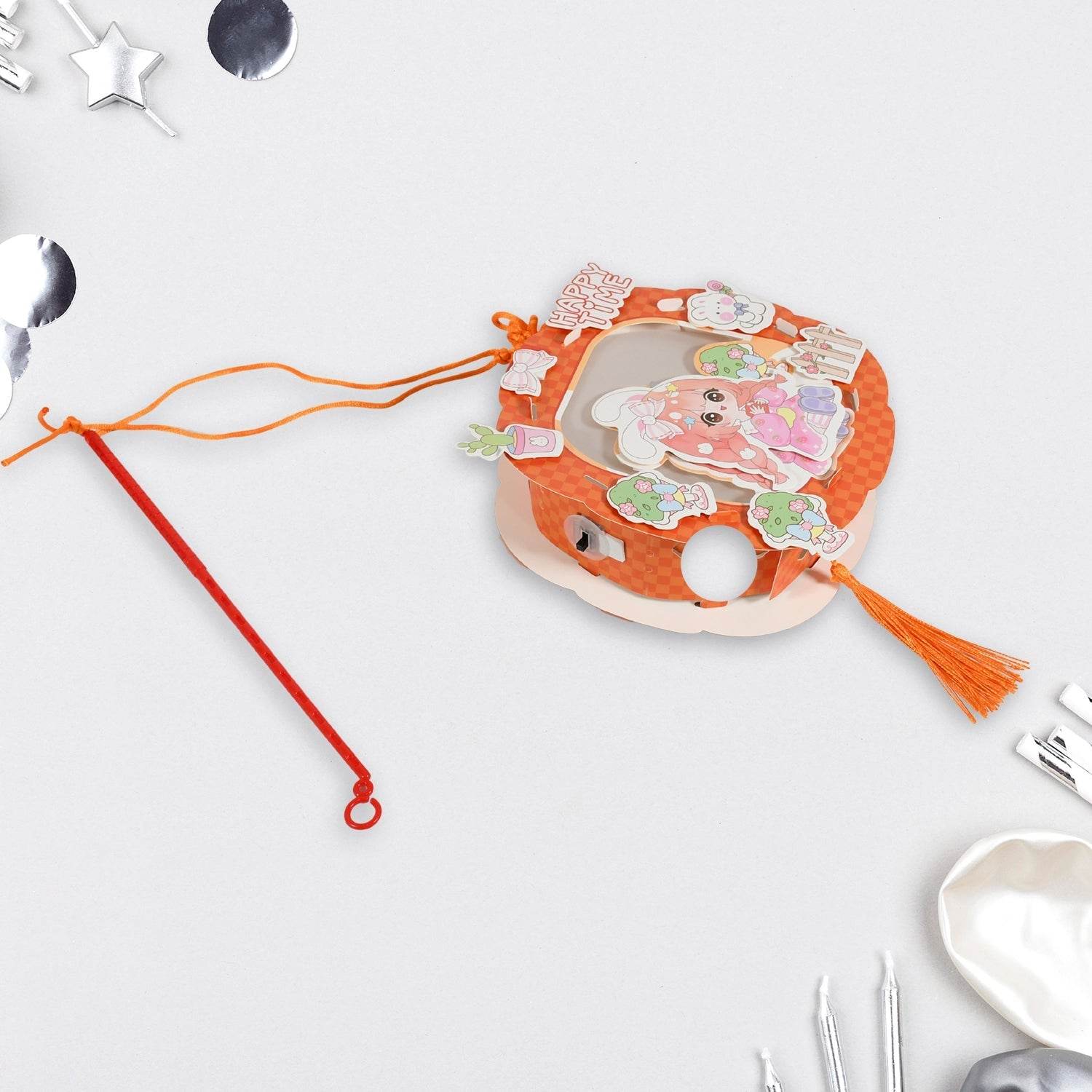 DIY Traditional Lanterns Handmade Cartoon Paper Lanterns, Antique Portable Lantern Hollow-Out Projection Luminescent LED Lamp DIY Hanging Paper Lanterns for Festival Party Decor - infinityexculsivestore.com