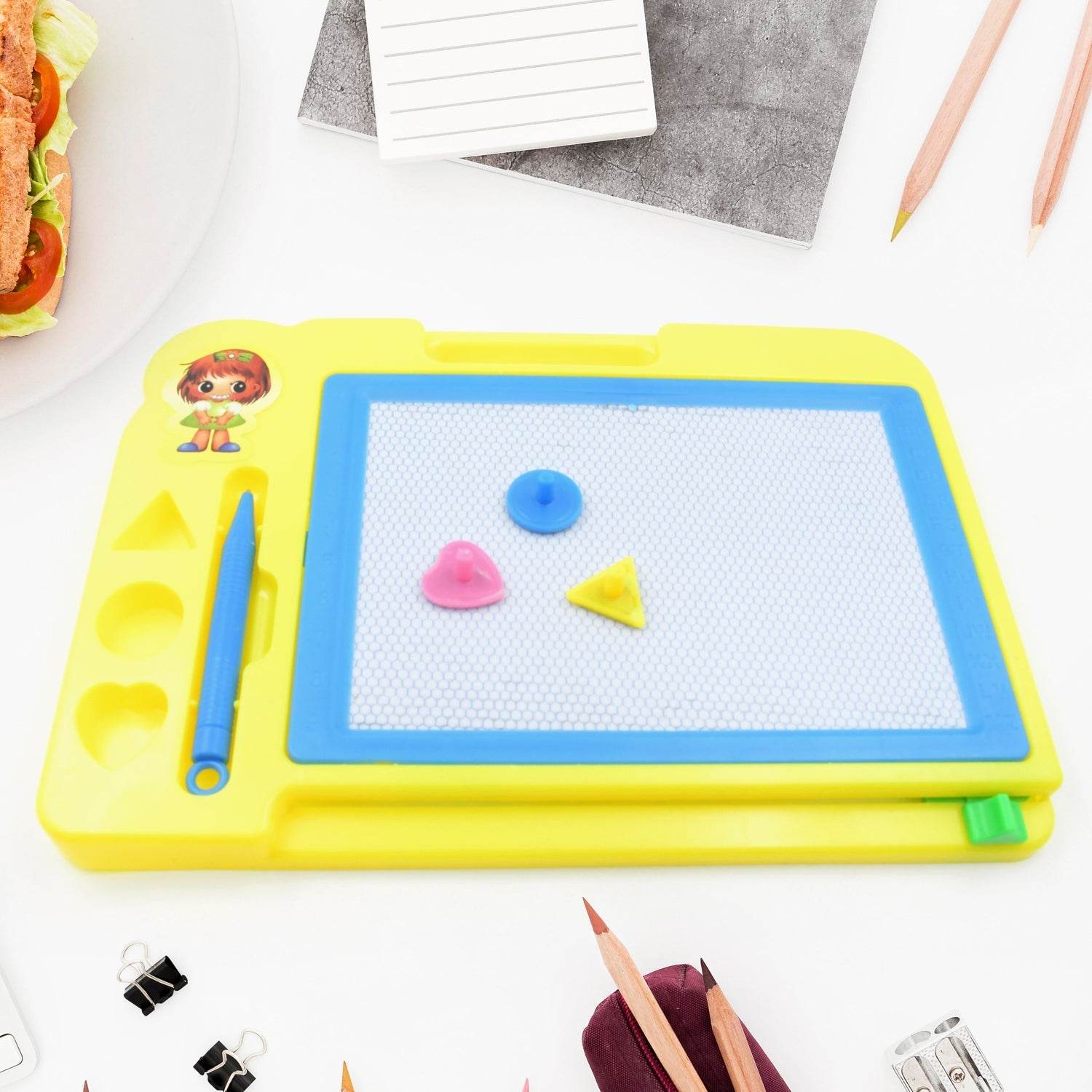 Children Magic Slate Pen Doodle Pad Erasable Drawing Easy Reading Writing Learning Graffiti Board Kids Gift Toy Magnetic Painting Sketch Pad for Baby Children (1 Pc Mix Color) - infinityexculsivestore.com